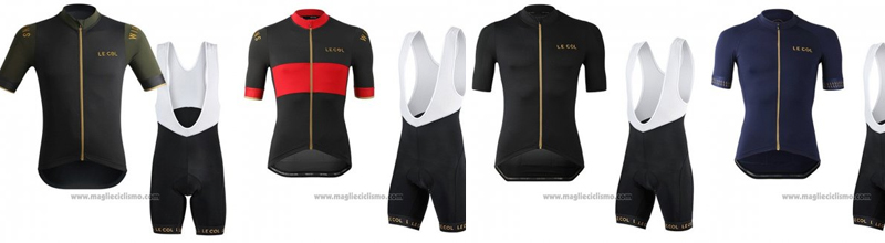 2019 Abbigliamento Ciclismo Lecol Nero Rosso Manica Corta e Salopette