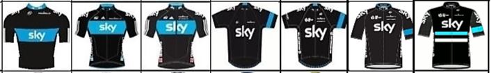 2017 Abbigliamento Ciclismo Sky Blu e Nero Manica Corta e Salopette